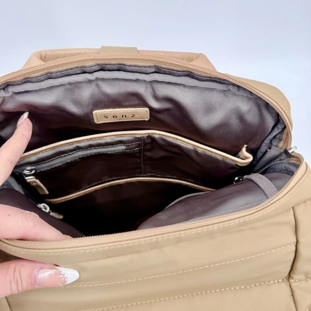 SENZ Sam Water Resistant Commuter Laptop Backpack Caffe Latte